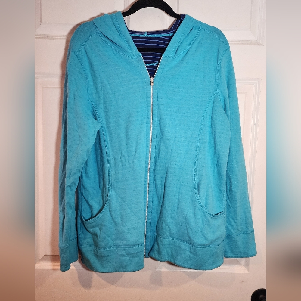 Tommy Bahama Vibrant Blue Hooded Zip Up Hooded Sweatshirt
